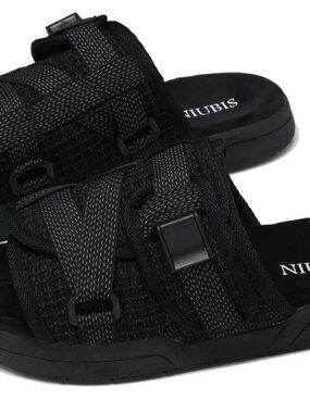 Men's Black Adjustable Slide Sandals size 8-9